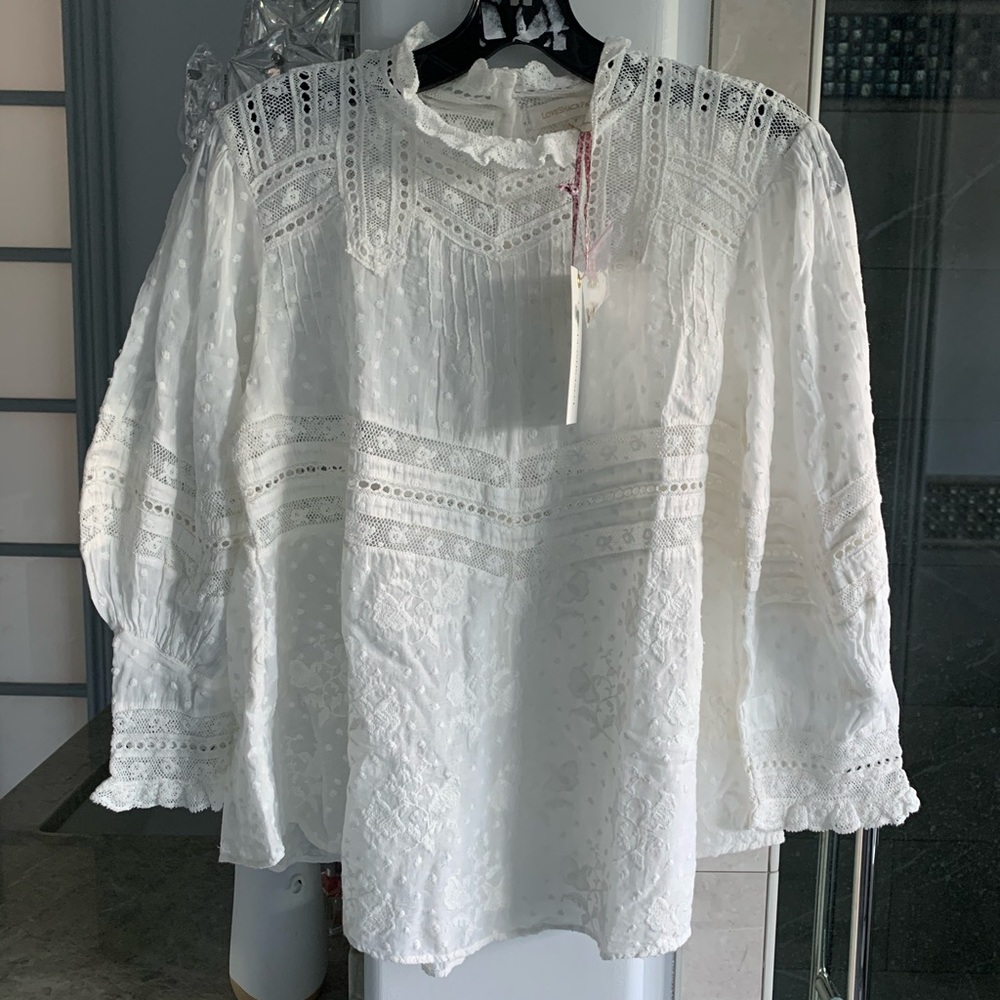 LoveShackFancy Shelly High-Neck Top - Picture 5 of 13
